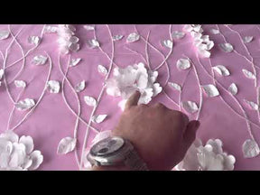 Elfenbeinfarbene 3D-Blumenspitze – Loveleen 