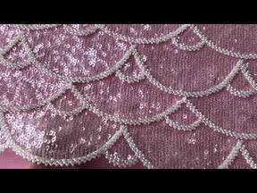 Elfenbeinfarbene Perlen- und Paillettenspitze – Lilou
