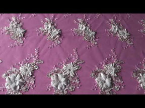 Elfenbeinfarbene 3D-Blumenspitze - Naomi