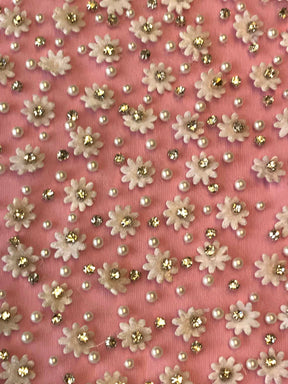 Elfenbeinfarbene Blumenspitze – Chanel